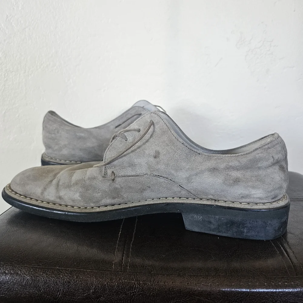 Hugo Boss Quiet Luxury‎ Old Money Square Toe Gray Suede Dress Shoes Sz 9.5